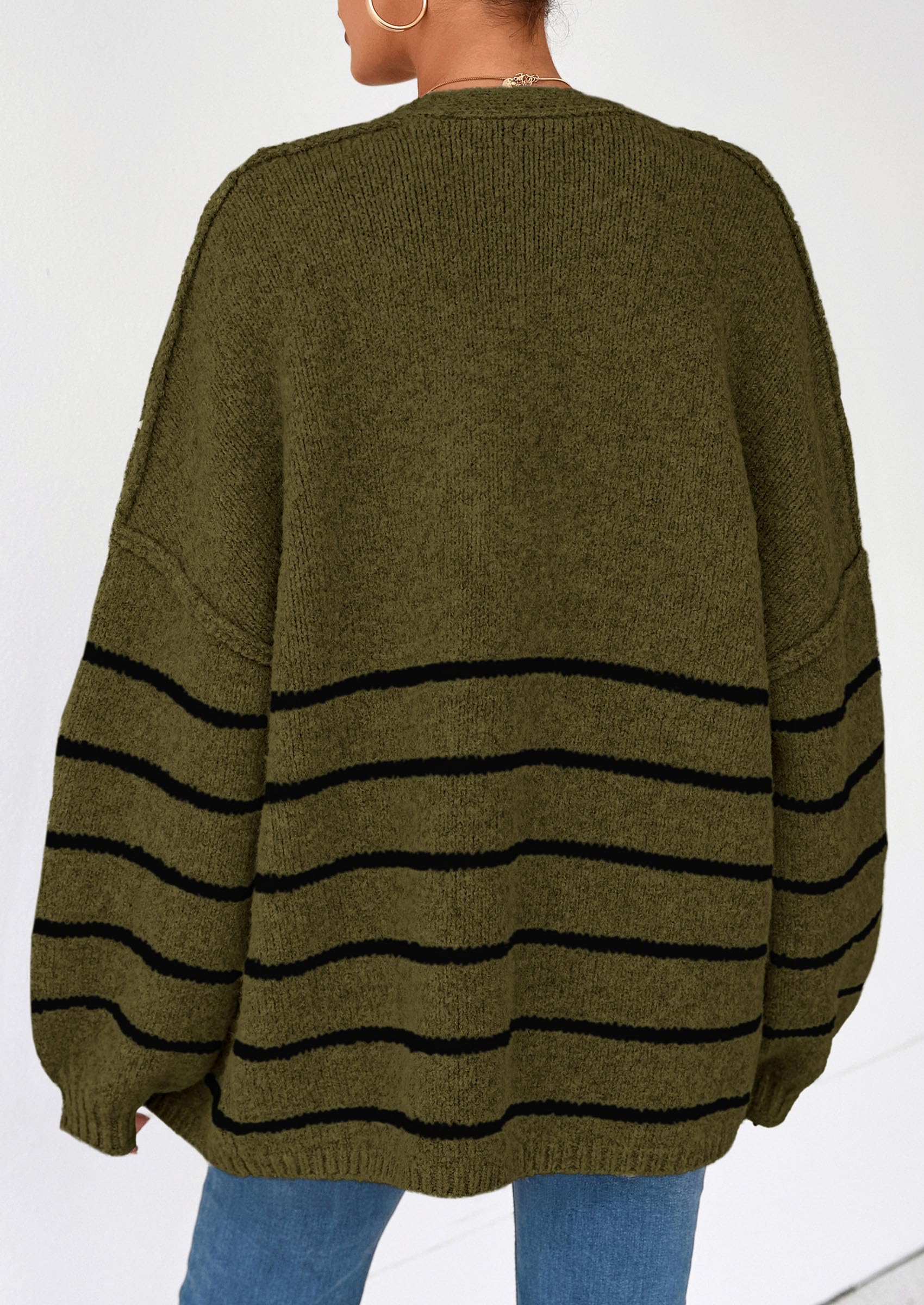 Womens Oversized Cardigan Sweaters Fall Long Lantern Sleeve Knit