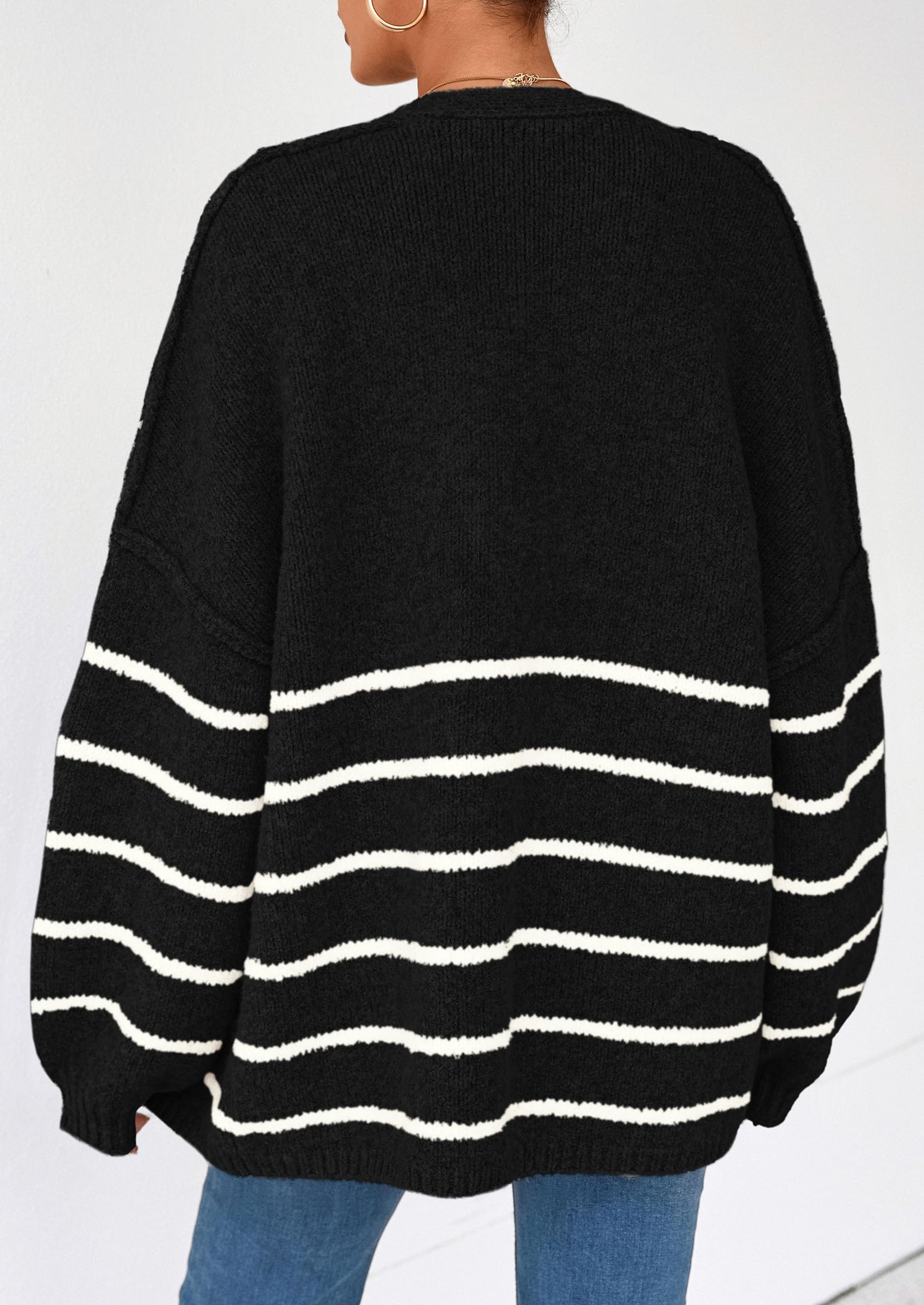Womens Oversized Cardigan Sweaters Fall Long Lantern Sleeve Knit