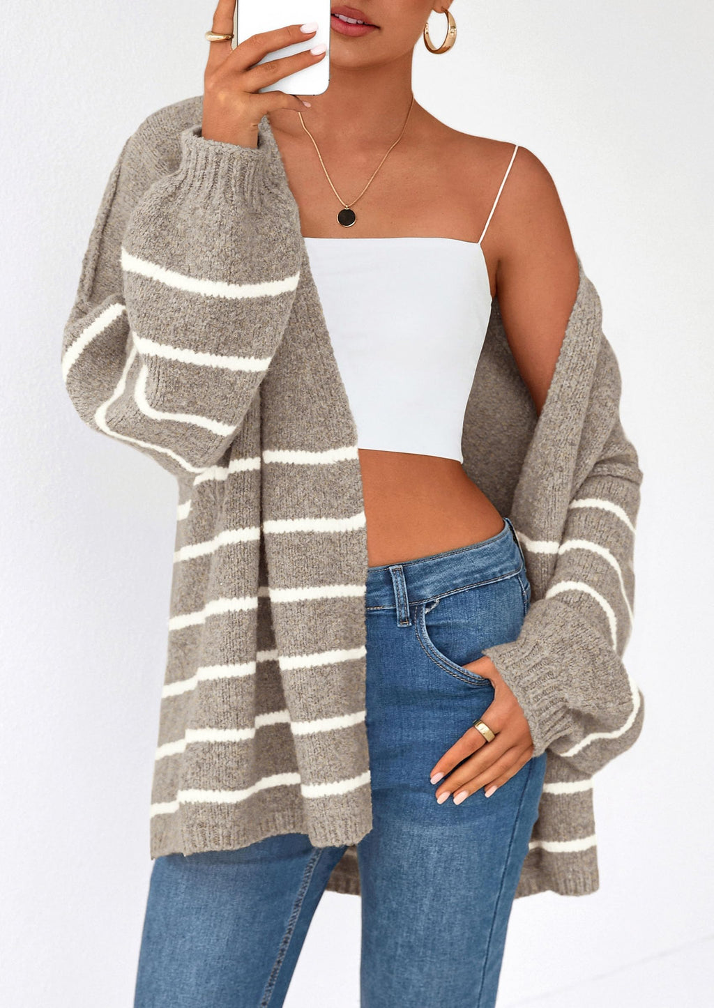 Womens Oversized Cardigan Sweaters Fall Long Lantern Sleeve Knit