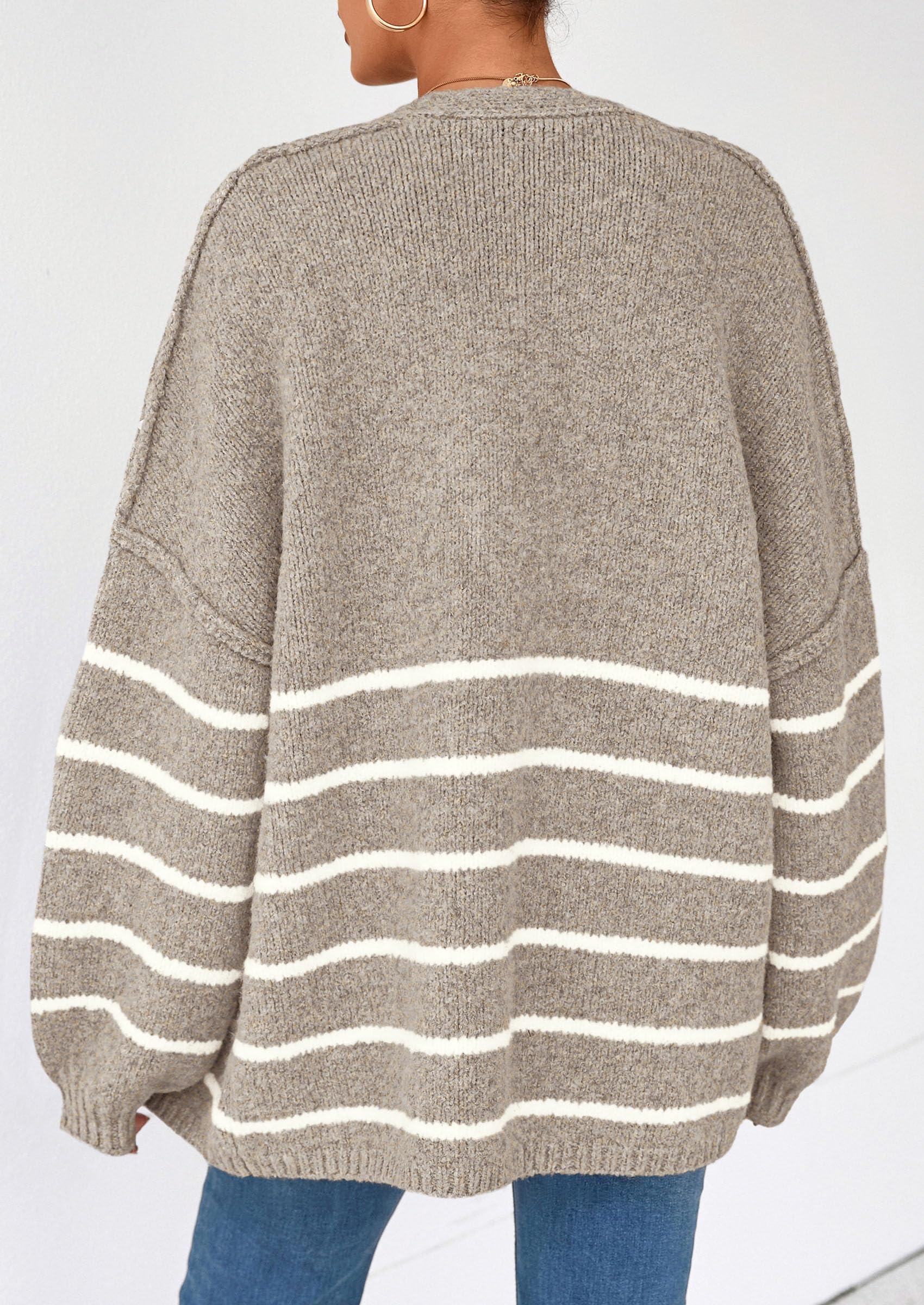 Womens Oversized Cardigan Sweaters Fall Long Lantern Sleeve Knit