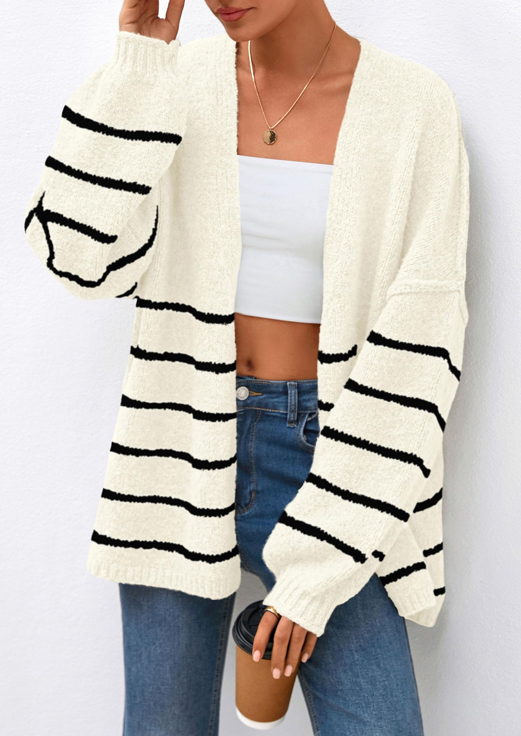 Womens Oversized Cardigan Sweaters Fall Long Lantern Sleeve Knit