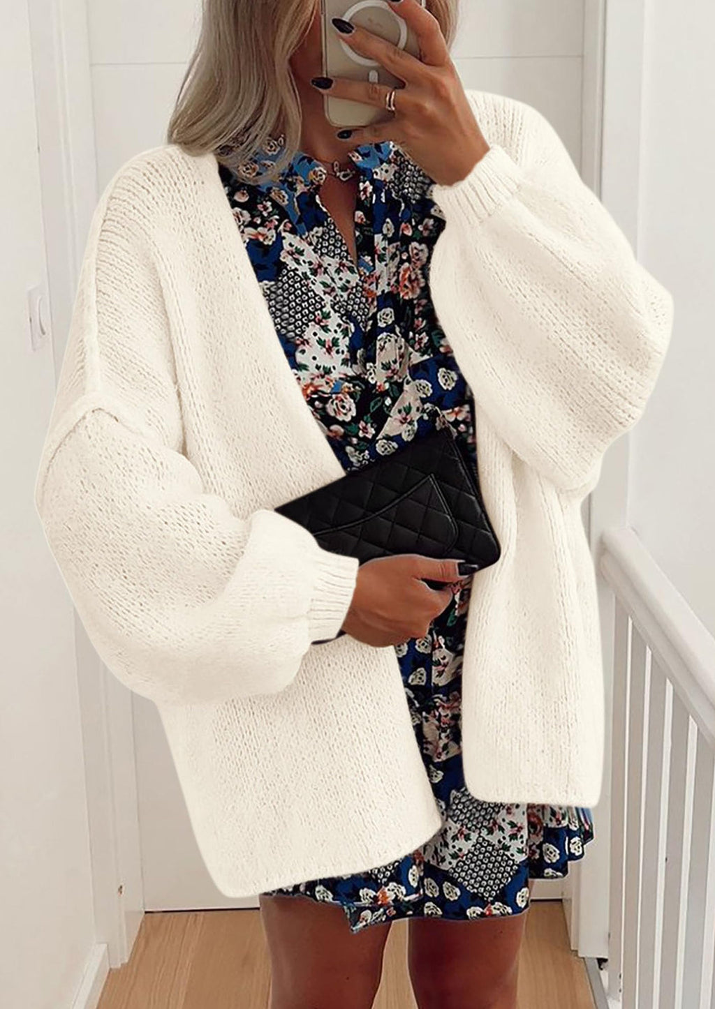 Womens Oversized Cardigan Sweaters Fall Long Lantern Sleeve Knit