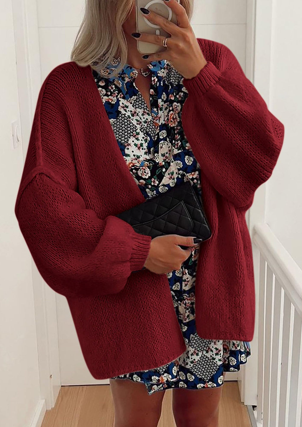 Womens Oversized Cardigan Sweaters Fall Long Lantern Sleeve Knit