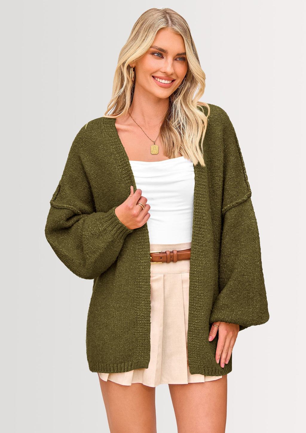 Womens Oversized Cardigan Sweaters Fall Long Lantern Sleeve Knit