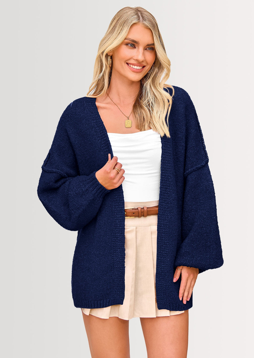 Womens Oversized Cardigan Sweaters Fall Long Lantern Sleeve Knit