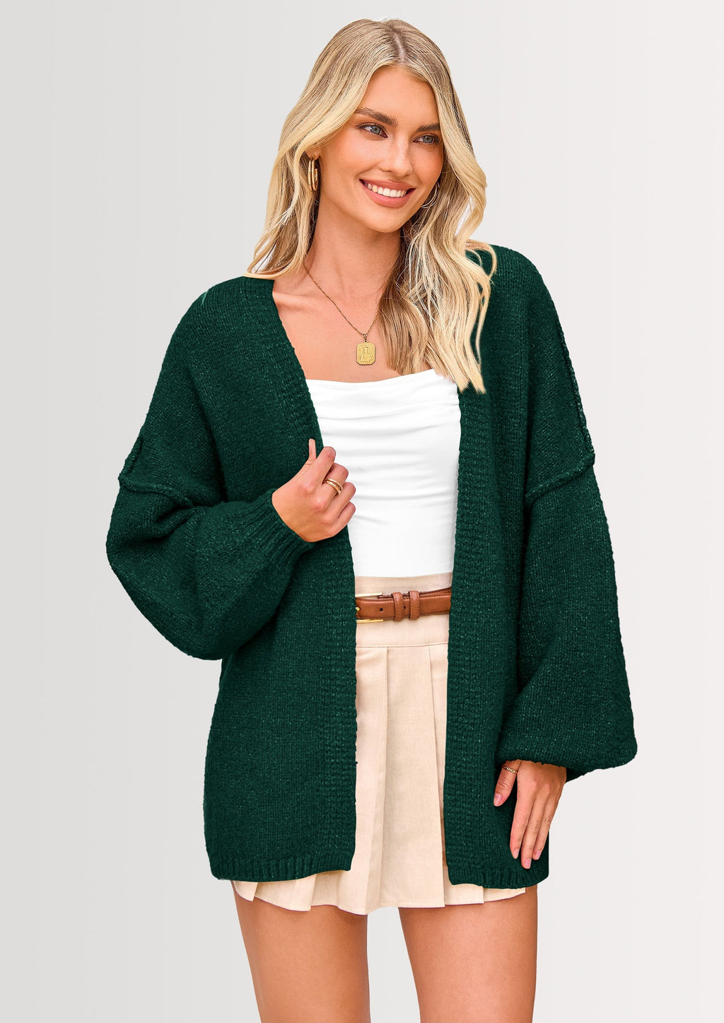 Womens Oversized Cardigan Sweaters Fall Long Lantern Sleeve Knit