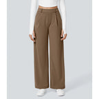 DayStretch pantalones de cintura alta para la oficina de pernera recta con bolsillos