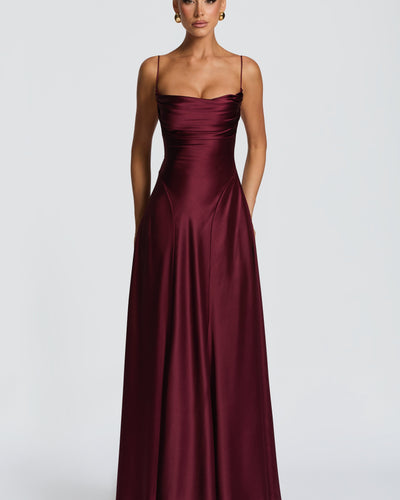 Adelina Maxi Dress - Cherry Lacquer