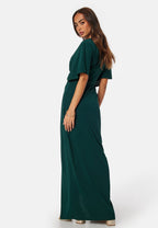 Lana | Dark Green Wrap-Style Maxi Dress
