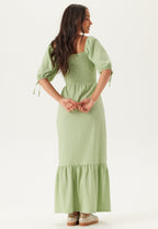 Leah | Women's Heart-Neck Bubble Sleeve Maxi Dress