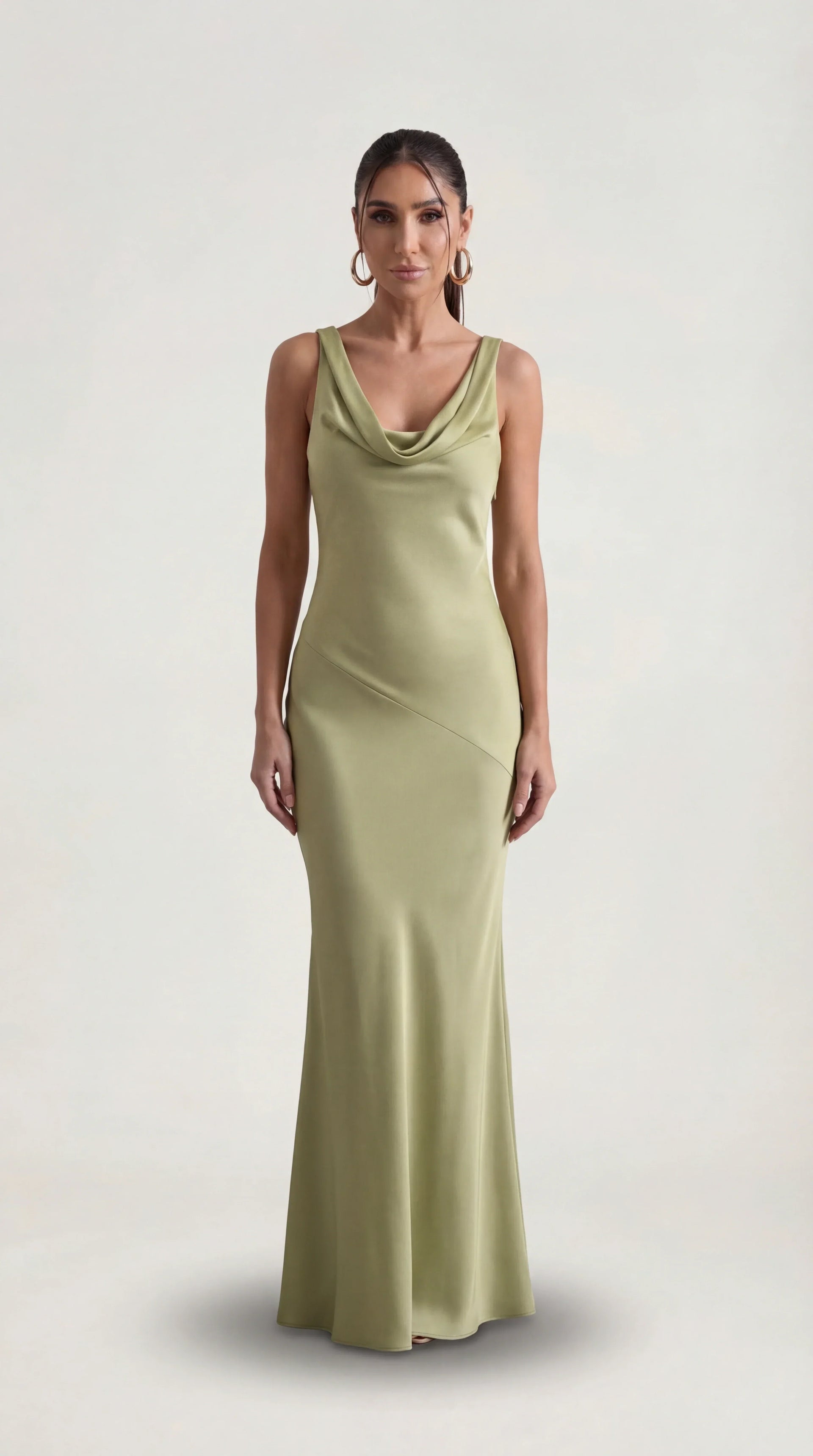 Nora | Elegant Backless Sophisticated Satin Halter Maxi Dress