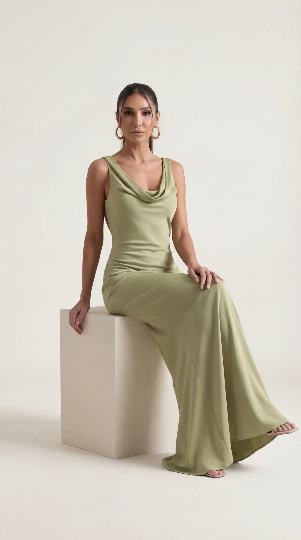 Nora | Elegant Backless Sophisticated Satin Halter Maxi Dress