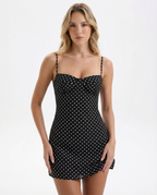 Lena | High-Waisted Halter Mini Dress