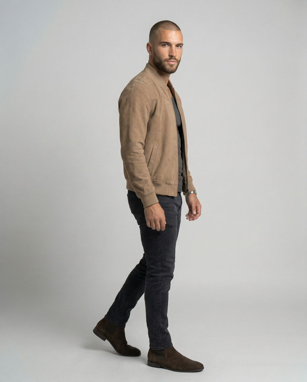 Adrián – Abrigo bomber premium de Terciopelo