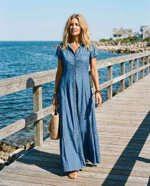 Melisa Vestido Azul Mediterraneo - look Eclora