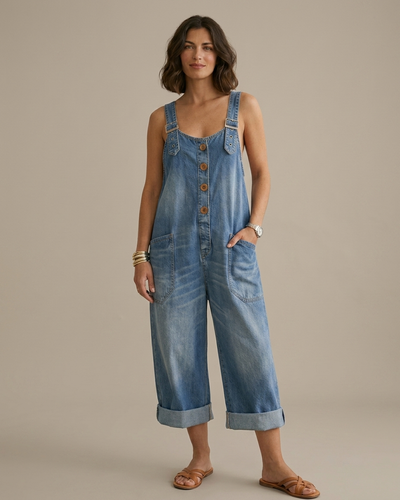 Pilar | Peto Vintage Azul Tirantes Ajustables