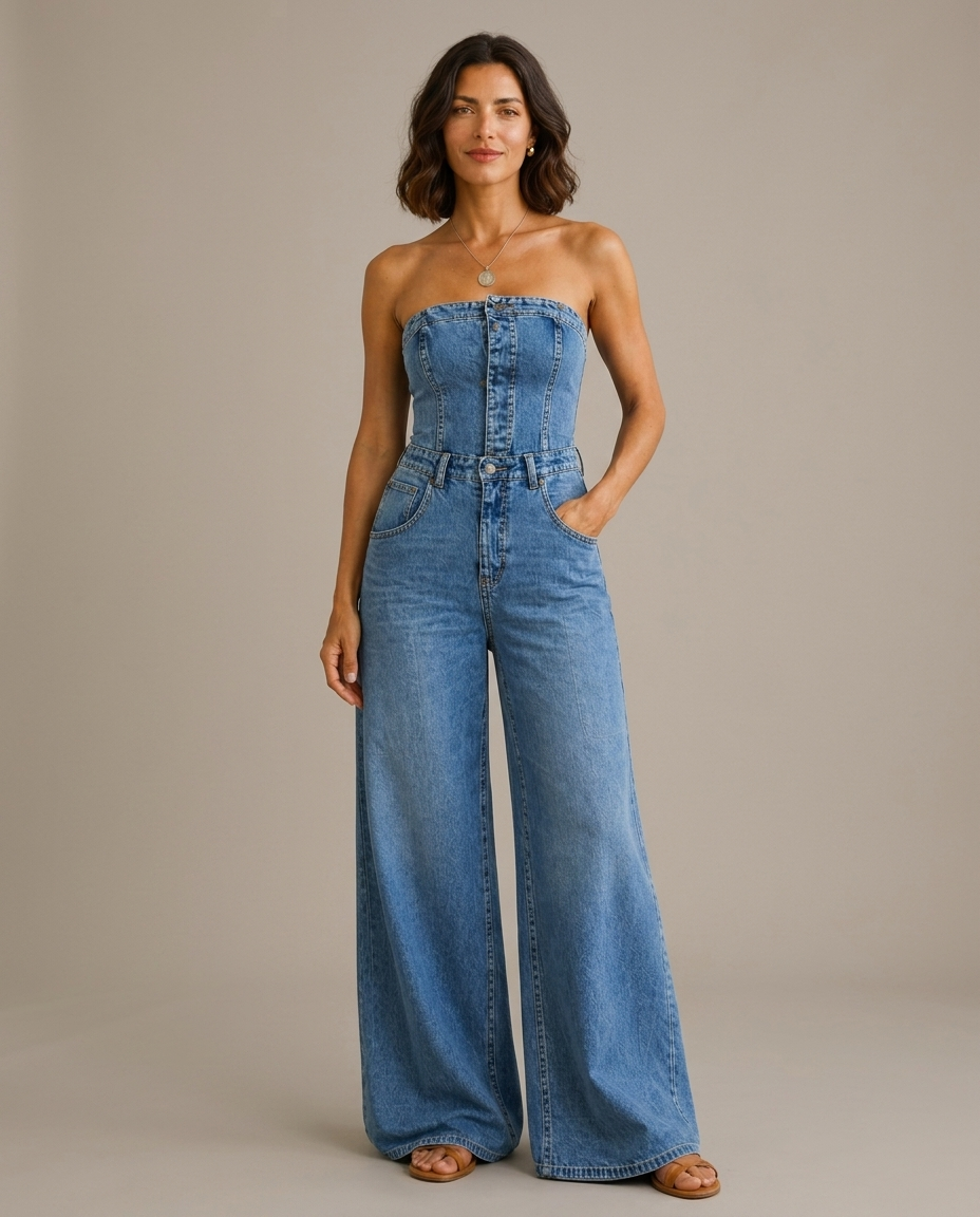 Mono Azul Sculpt Strapless - Eclora