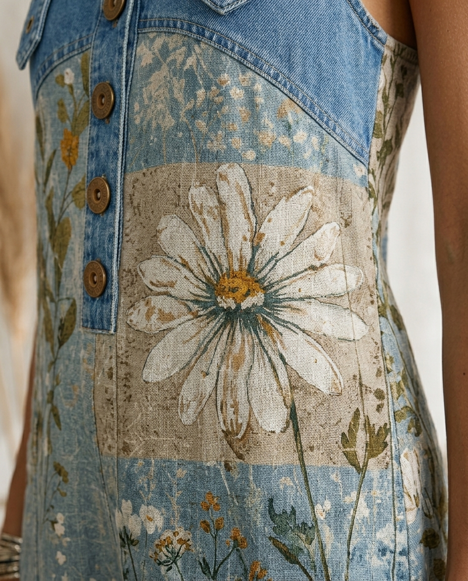 Luna Mono Floral Vintage - detalle estampado