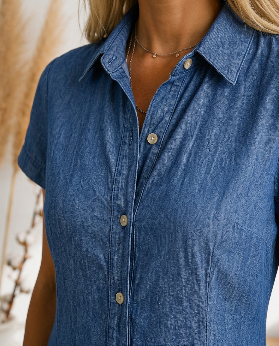 Melisa Vestido Azul Mediterraneo - detalle