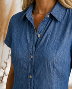 Melisa Vestido Azul Mediterraneo - detalle
