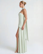 Aveline | Strapless Maxi Dress Thigh-High Split