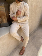 SANLÚCAR - Conjunto estilo chino de lino