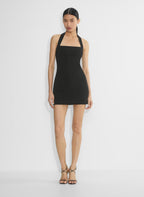 Colleen | Sleek Straight Neckline Tailored Structured Mini Dress