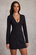 TIffany | Premium Plunging Double-Breasted Blazer Mini Dress