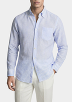 Camisa costera a rayas Portofino - azul claro