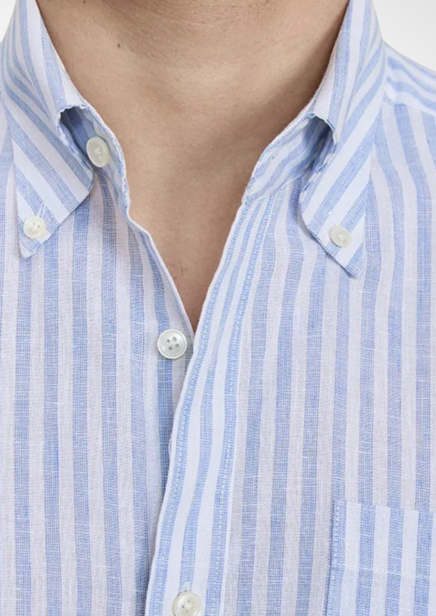 Camisa costera a rayas Portofino - azul claro